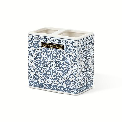 MAISON DE BASE Ceramic Delf Print Toothbrush Holder