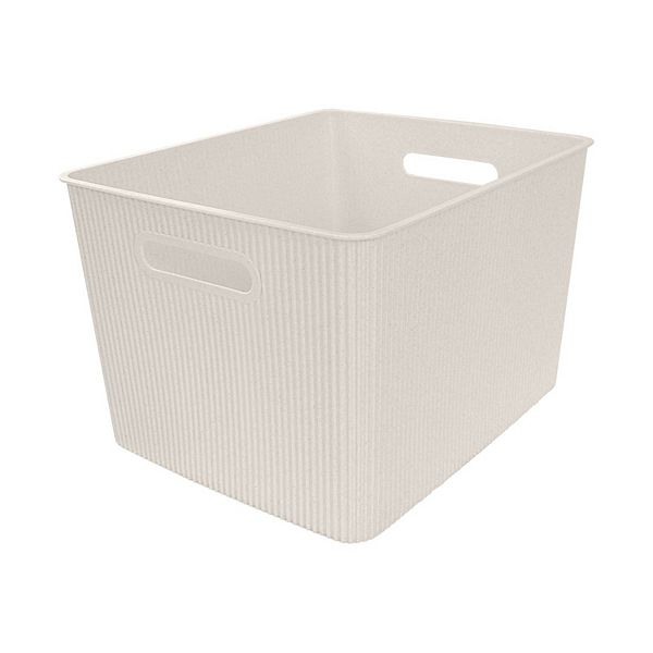 Belle Maison 3-Pk. Large Wheat Straw Bins - Linen
