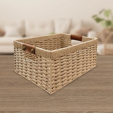 Belle Maison Woven Rectangular Storage Basket