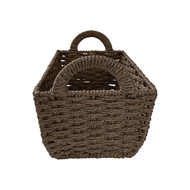 Belle Maison Woven Rectangular Storage Basket with Handles