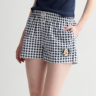 Juniors' Winnie the Pooh Gingham Boxer Shorts