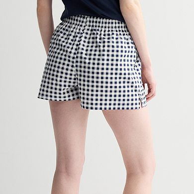 Juniors' Winnie the Pooh Gingham Boxer Shorts