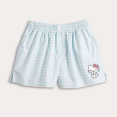 Juniors' Hello Kitty Gingham Boxer Shorts