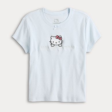 Juniors' Hello Kitty Graphic Baby Tee