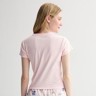 Disney's Lilo & Stitch Juniors' Stitch & Angel Graphic Tee