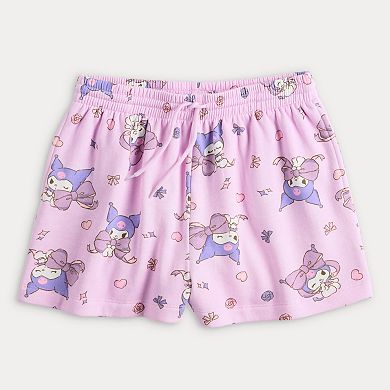 Juniors' Kuromi Fleece Graphic Shorts