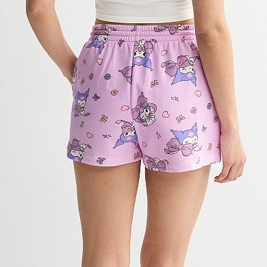 Juniors' Kuromi Fleece Graphic Shorts
