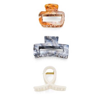 Emberly 3 pk Marbleized Claw Clips