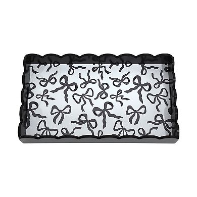 Black Scallop Tray Table Decor