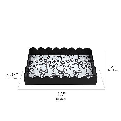 Black Scallop Tray Table Decor