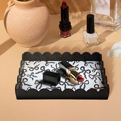 Black Scallop Tray Table Decor