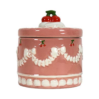 Cherry Cake Ceramic Storage with Lid Table Decor