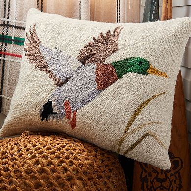 Makers Collective Camp Wandawega Mallard Hooked Wool Throw Pillow