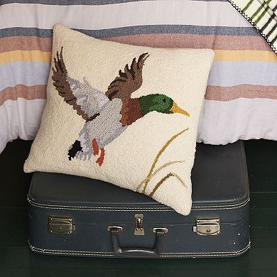 Makers Collective Camp Wandawega Mallard Hooked Wool Throw Pillow