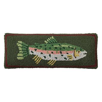 Makers Collective Camp Wandawega Trout Hooked Wool Throw Pillow