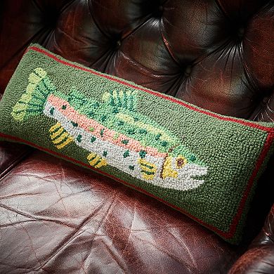Makers Collective Camp Wandawega Trout Hooked Wool Throw Pillow