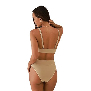 Cupshe Nude Bra & Mid-Rise Underwear Set