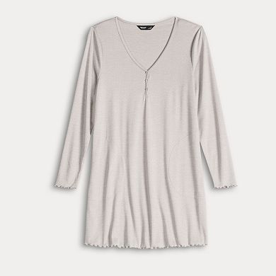 Women's Simply Vera Vera Wang Pointelle Long Sleeve Sleepshirt