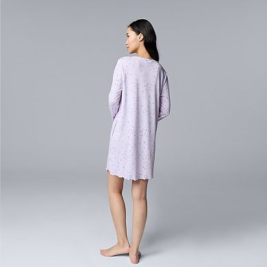 Women's Simply Vera Vera Wang Pointelle Long Sleeve Sleepshirt