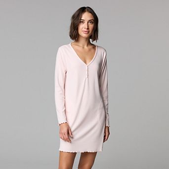 Women's Simply Vera Vera Wang Pointelle Long Sleeve Sleepshirt