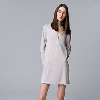 Women's Simply Vera Vera Wang Pointelle Long Sleeve Sleepshirt