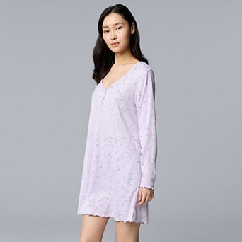 Women's Simply Vera Vera Wang Pointelle Long Sleeve Sleepshirt