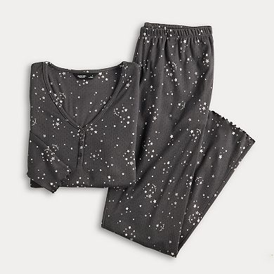 Women's Simply Vera Vera Wang Pointelle Pajama Top & Pajama Bottoms Set