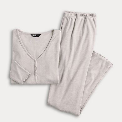 Women's Simply Vera Vera Wang Pointelle Pajama Top & Pajama Bottoms Set
