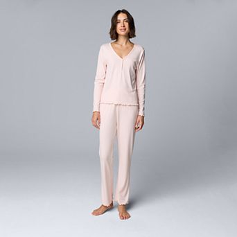 Women's Simply Vera Vera Wang Pointelle Pajama Top & Pajama Bottoms Set
