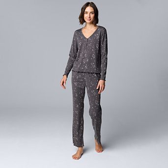 Women's Simply Vera Vera Wang Pointelle Pajama Top & Pajama Bottoms Set