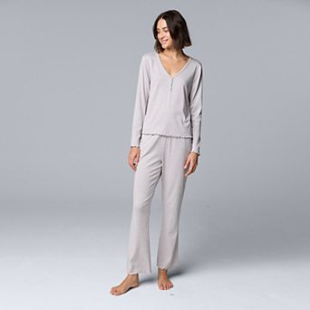 Women's Simply Vera Vera Wang Pointelle Pajama Top & Pajama Bottoms Set