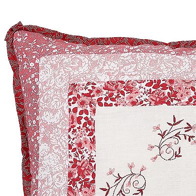Modern Heirloom Caroline Square Embroidered Decorative Pillow