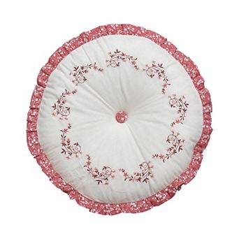 Modern Heirloom Caroline Round Embroidered Decorative Pillow