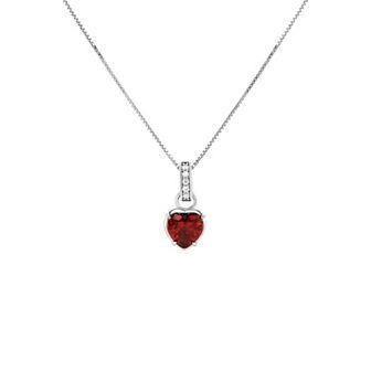 PRIMROSE Sterling Silver Red Cubic Zirconia Heart Pendant Necklace