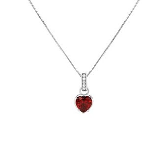 PRIMROSE Sterling Silver Red Cubic Zirconia Heart Pendant Necklace