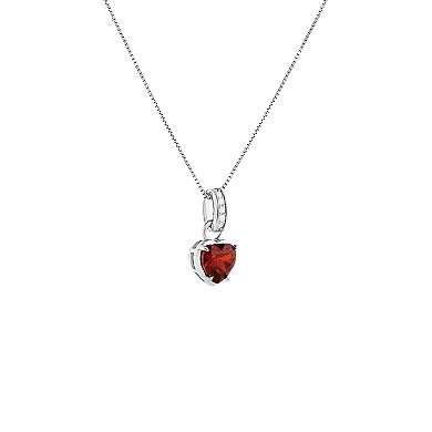 PRIMROSE Sterling Silver Red Cubic Zirconia Heart Pendant Necklace