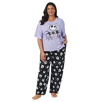 Disney's The Nightmare Before Christmas Plus Size Jack Skellington Boxy Pajama Top & Pajama Pants Set