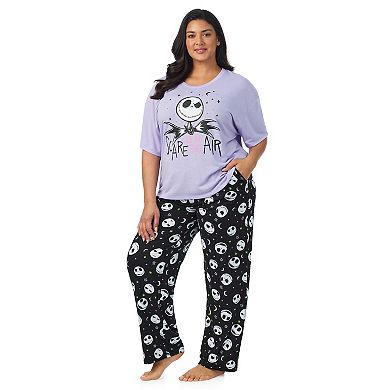 Disney's The Nightmare Before Christmas Plus Size Jack Skellington Boxy Pajama Top & Pajama Pants Set