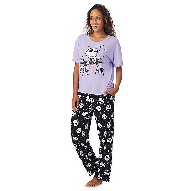 Disney's The Nightmare Before Christmas Women's Jack Skellington Boxy Pajama Top & Pajama Pants Set