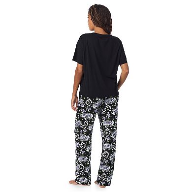 Women's Beetlejuice Boxy Pajama Top & Open Leg Pajama Pants Set