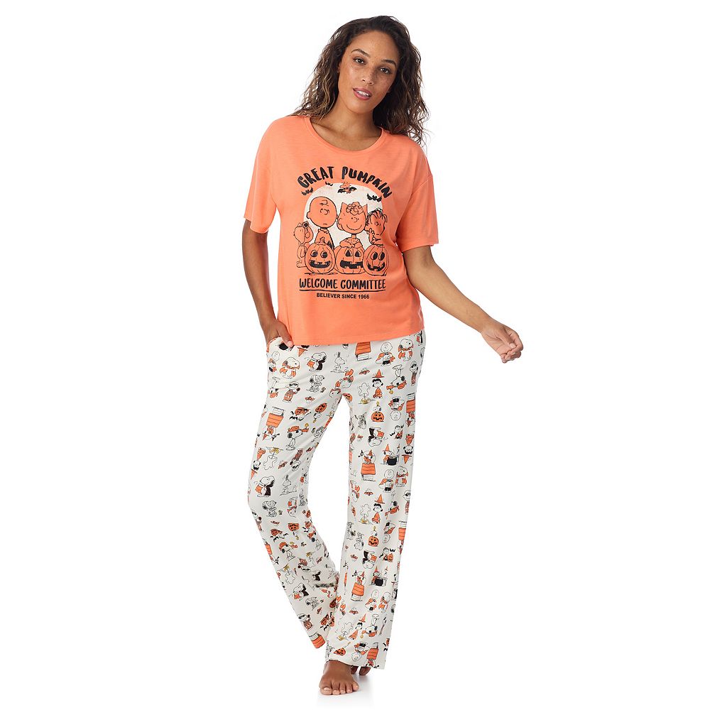 Women's Peanuts Snoopy Great Pumpkin Welcome Committee Boxy Pajama