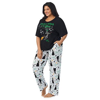 Plus Size Wizard of Oz Wicked Witch Boxy Pajama Top & Pajama Pants Set