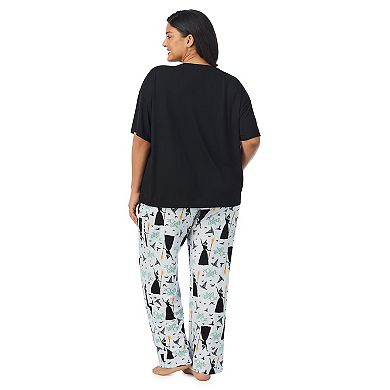 Plus Size Wizard of Oz Wicked Witch Boxy Pajama Top & Pajama Pants Set