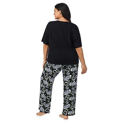 Plus Size Beetlejuice Boxy Pajama Top & Pajama Pants Set