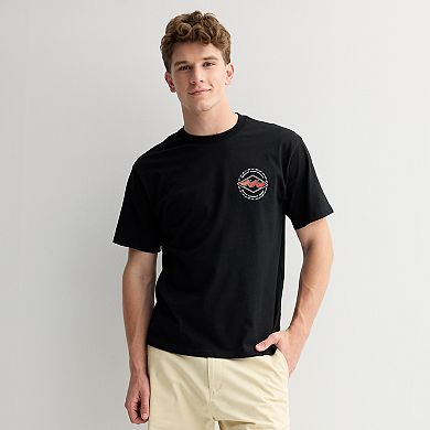 Men's Billabong Red Abstract Logo Short Sleeve Graphic Tee