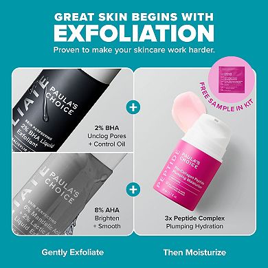 Exfoliation Icons Kit for clear, brighter looking skin