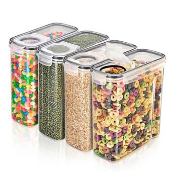 Sorbus 4 Pack Airtight (4L/16.9 cup ) Food Dispenser Containers -Store Cereal, Dry Foods, and More