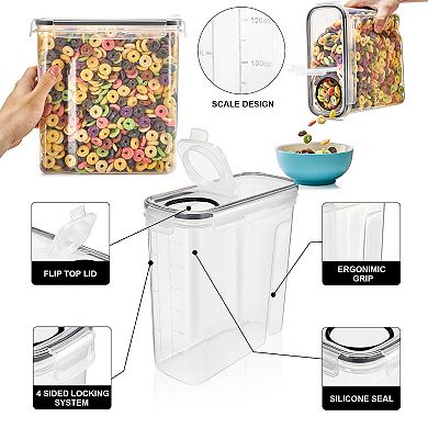 Sorbus 4 Pack Airtight (4L/16.9cups) Food Dispenser Containers -Store Cereal, Dry Foods, and More