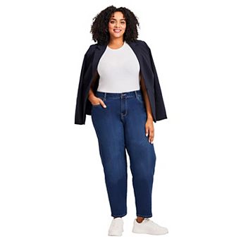 Avenue Women's Plus Size Tall Butter Denim Straight Leg Jean