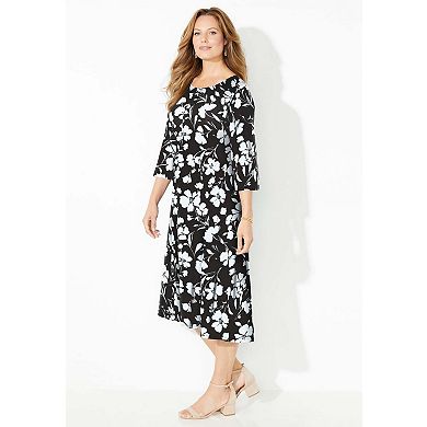 Catherines Women's Plus Size Petite Strawbridge Fit & Flare Dress